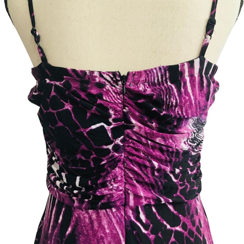 💜SOLD💜Purple Animal Print Slinky Dress - Picture 5 of 5